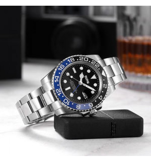 Ceramic Bezel Luxury Sports Automatic Watch Man GMT 24 Hour Deep Water Resistant 904L Stainless Steel Wristwatch For OEM