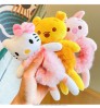 2022 New Children's Cartoon Minnie Kitty Tiger Duck Plush Doll Back Head Ball Hair Ring Accessories