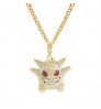 NUORO Factory Stock Iced Out Hip Hop Jewelry Unisex Gold Long Chain Bling Necklaces Men Gun Leaf Cartoon Hiphop Pendant Necklace