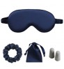 Hypoallergenic Smooth pirate eye patches Reusable Satin Blindfold Elastic Strap Night Eyeshade silk satin ear muffs & eye masks