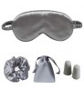 Hypoallergenic Smooth pirate eye patches Reusable Satin Blindfold Elastic Strap Night Eyeshade silk satin ear muffs & eye masks