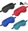 Hypoallergenic Smooth pirate eye patches Reusable Satin Blindfold Elastic Strap Night Eyeshade silk satin ear muffs & eye masks