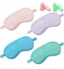 Hypoallergenic Smooth pirate eye patches Reusable Satin Blindfold Elastic Strap Night Eyeshade silk satin ear muffs & eye masks