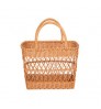 Eco-friendly popular shopping bag plastic grocery bakset lundry basket rattan picnic basket tote bag with handle