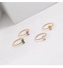 Joolim Jewelry Wholesale 18K Gold Plated Dainty Colorful Zirconia Stainless Steel Ring for Women Trendy 2022 Jewelry
