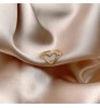 Minimalist Design Dainty S925 Silver Hollow Adjustable Heart Shaped Silver Ring For Women Girls
