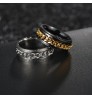 Classic Minimalist Stainless Steel Gold Plated Rotatable Rings Men And Women Twist Cuban Chain Male Rings For Anniversary Gift
