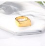 High End 18K Gold Plated Jewelry Trendy Wholesale Tarnish Free Stainless Steel Rings for Women