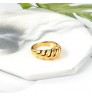 High End 18K Gold Plated Jewelry Trendy Wholesale Tarnish Free Stainless Steel Rings for Women