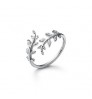Classic Cute Design 18K Gold Plating 925 Sterling Silver Leaf Adjustable Finger Ring S925 Women