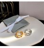 Famous branded inspired designer rings CD rings for women open free size ring gold plated jewelry