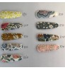 Sparkle sequin covered girl snap hair clip PU leather 5 cm snap hair clip accessories set baby snap hair clips for baby girls